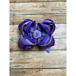 Lilly Reese Bowtique 5" Purple Glitter Sequins Ribbon Bow